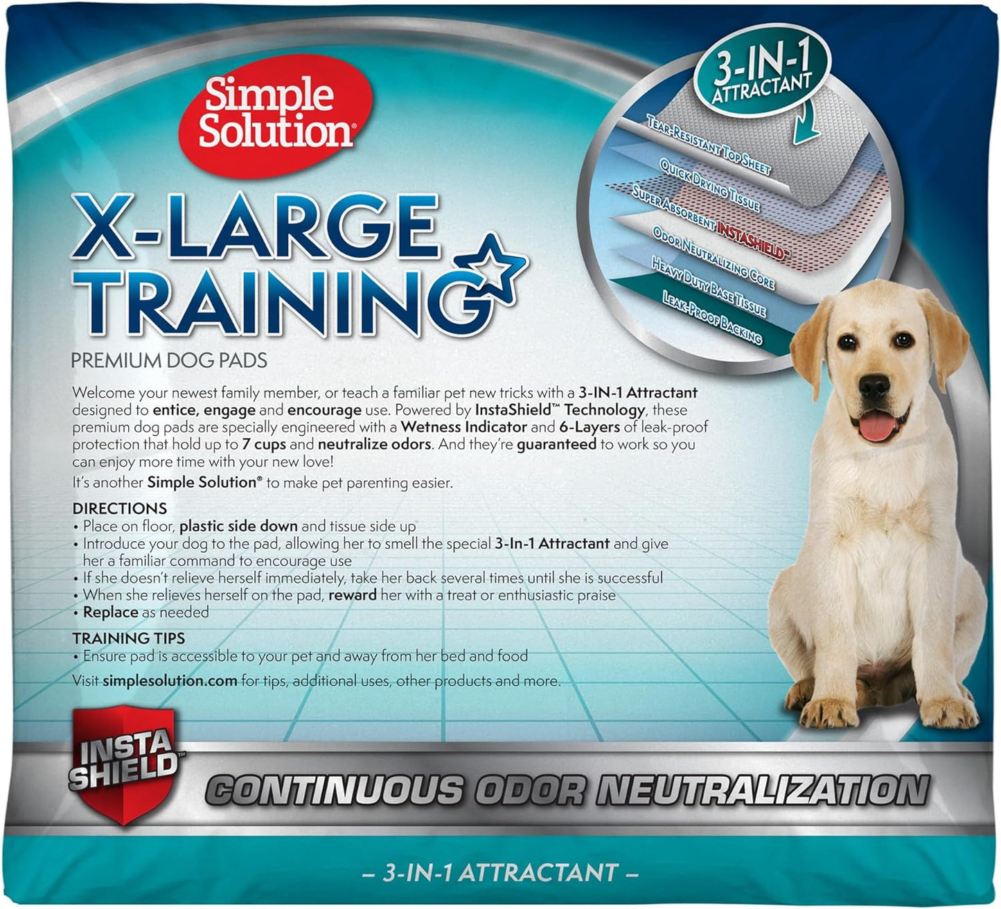 Extra Large Puppy Training Pads – Leak-Proof Potty Pads for Large Dogs – Absorbent and Disposable with Odor Control for Housebreaking – 28 X 30 Inches – 100 Count