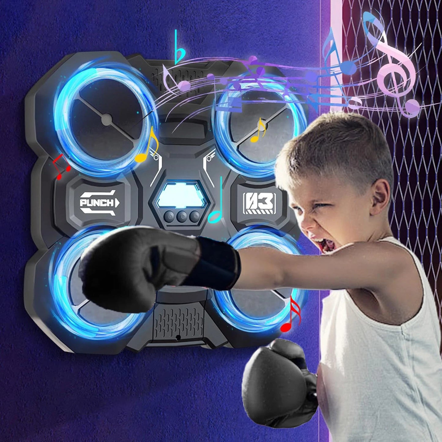Music Boxing Machine with Music,Bluetooth Music Boxing Machine for Children Wall Mounted,Smart Music Boxing Game