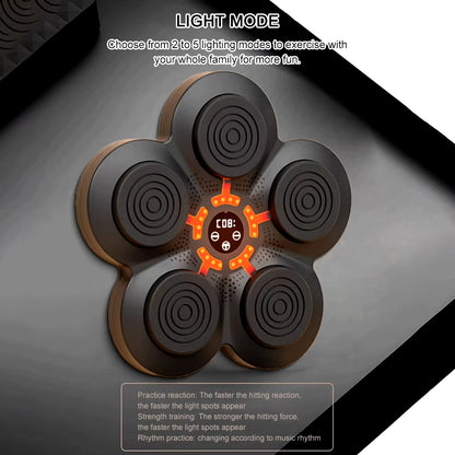 Intelligent Music Boxing Training Machine Bluetooth-Compatible with 2-5 Light Mode for Boxing Sports Agility Reaction