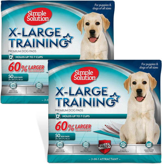 Extra Large Puppy Training Pads – Leak-Proof Potty Pads for Large Dogs – Absorbent and Disposable with Odor Control for Housebreaking – 28 X 30 Inches – 100 Count