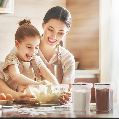 ชุดภาชนะเก็บอาหารปิดสนิท 12 ชิ้น 1.5 ควอร์ต (1.6 ลิตร) – ปลอดภัยจาก BPA เก็บน้ำตาล แป้ง และวัตถุดิบทำอาหาร – ใช้ในเครื่องล้างจานได้ – พร้อมสติ๊กเกอร์ชื่อ 24 แผ่น (สีดำ)