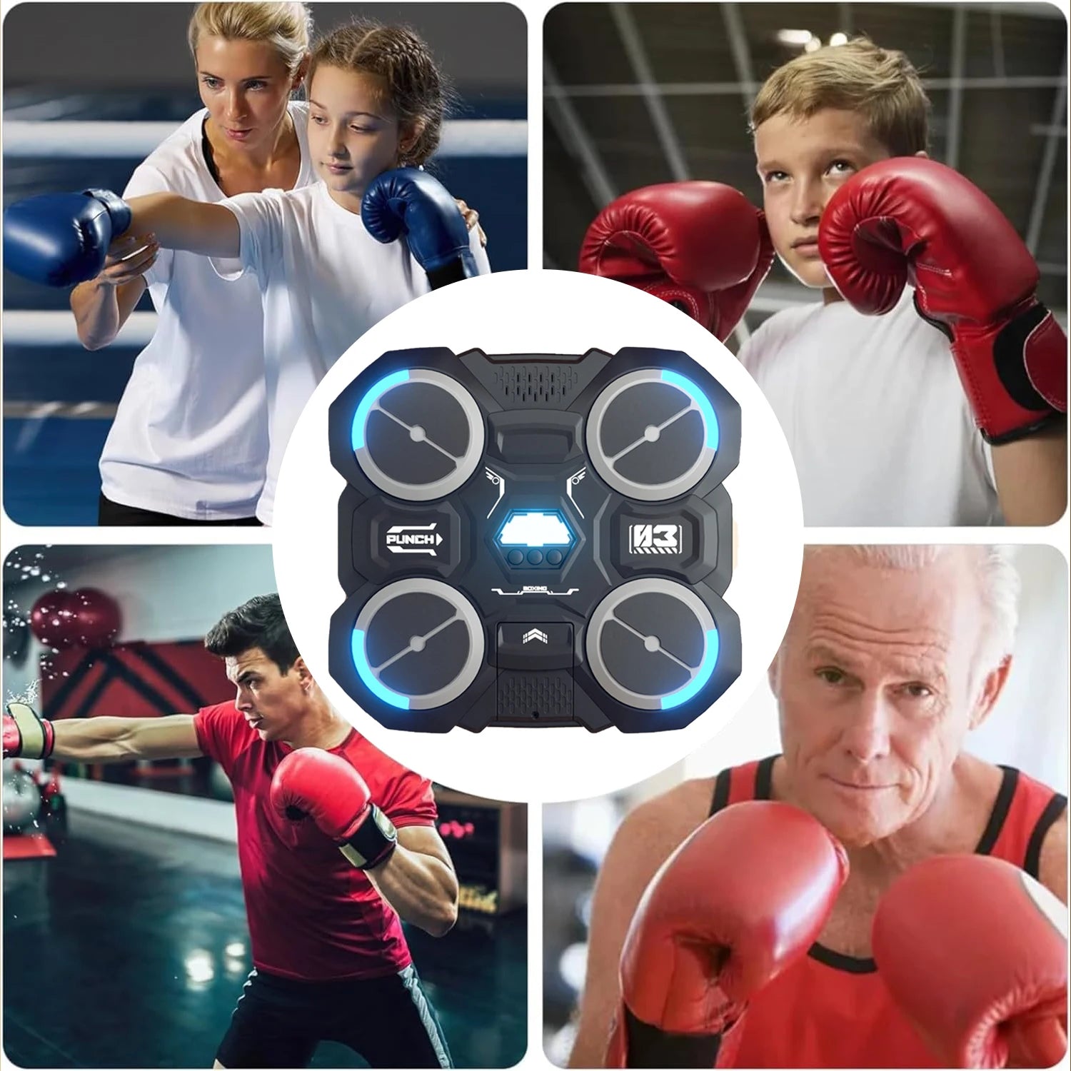 Music Boxing Machine with Music,Bluetooth Music Boxing Machine for Children Wall Mounted,Smart Music Boxing Game